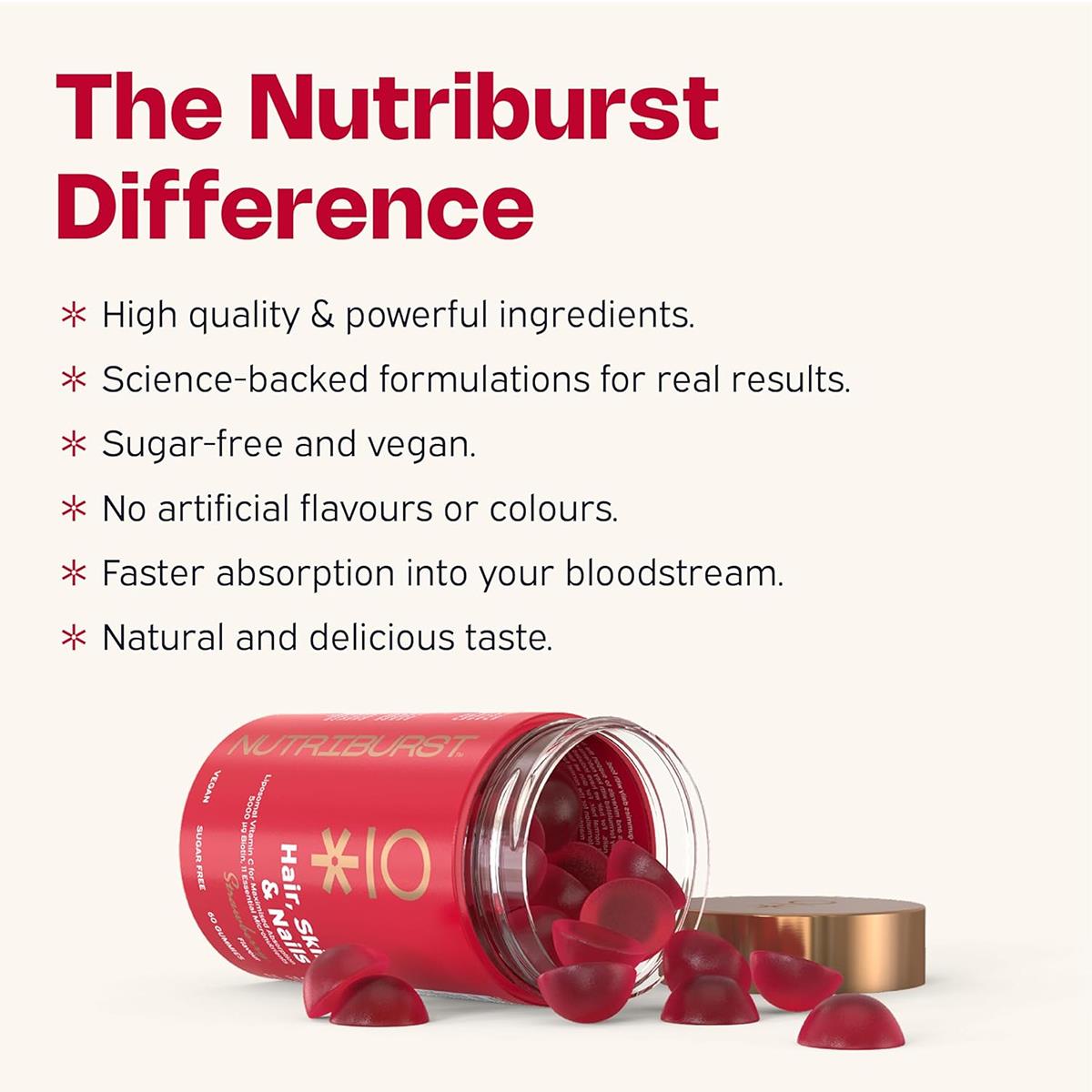 Nutriburst Hair Skin And Nails Gummies 60 Count