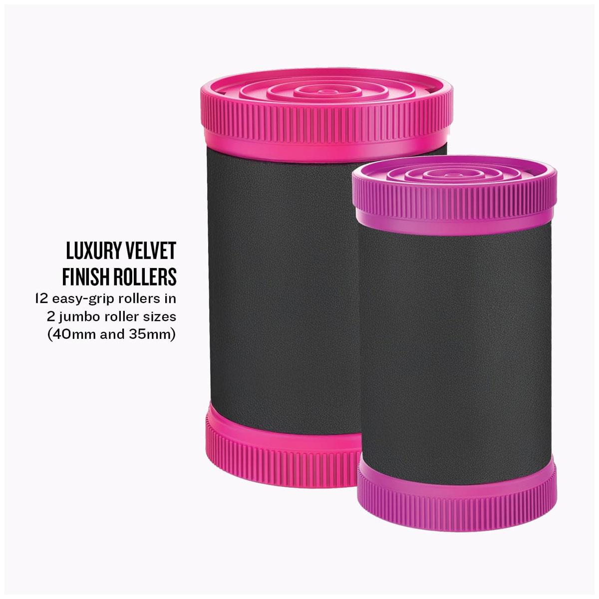 Remington Jumbo Heated Hair Roller Set Black Pink