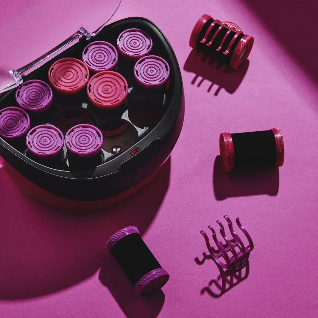 Remington Jumbo Heated Hair Roller Set Black Pink