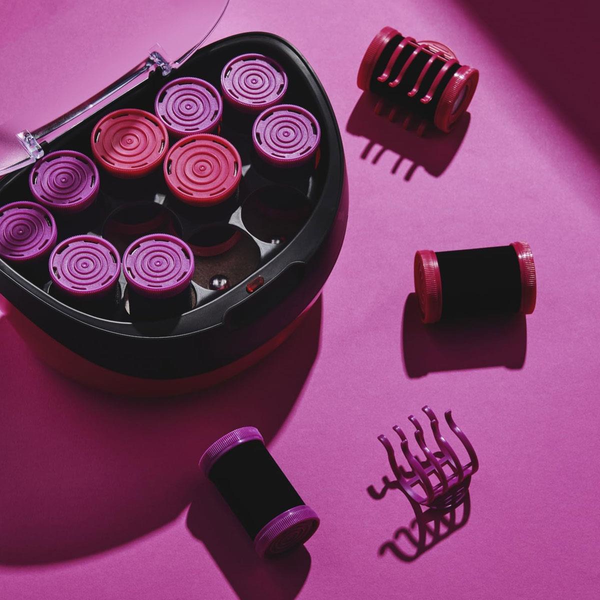 Remington Jumbo Heated Hair Roller Set Black Pink
