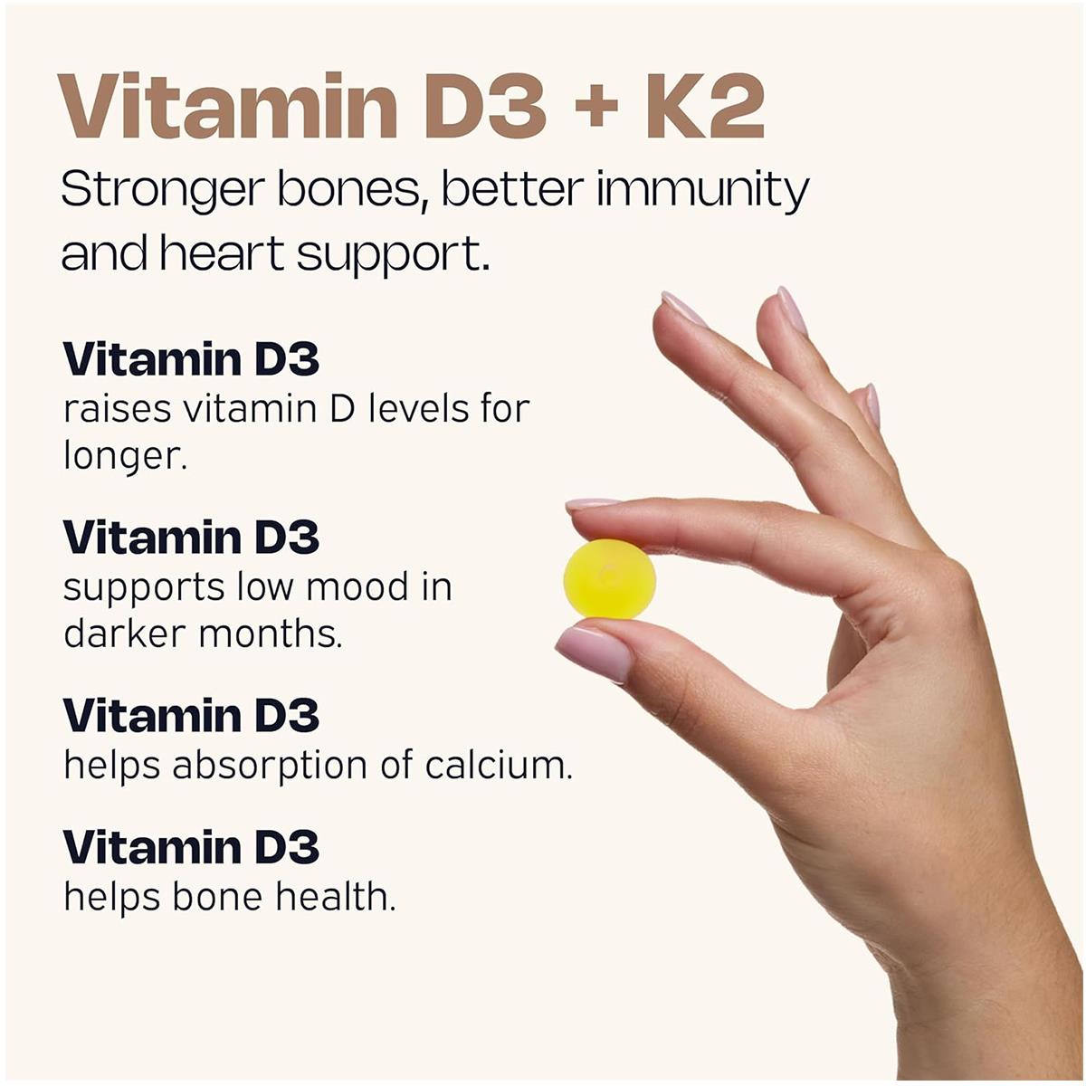 Nutriburst Vitamin D3 2000IU And K2 100mcg Gummies 60 Count