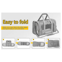 Generic Large Pet Travel Bag Grey Black