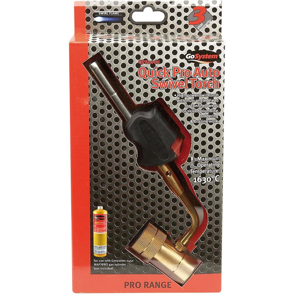 GoSystem Quick Pro Auto Swivel Gas Blow Torch Head