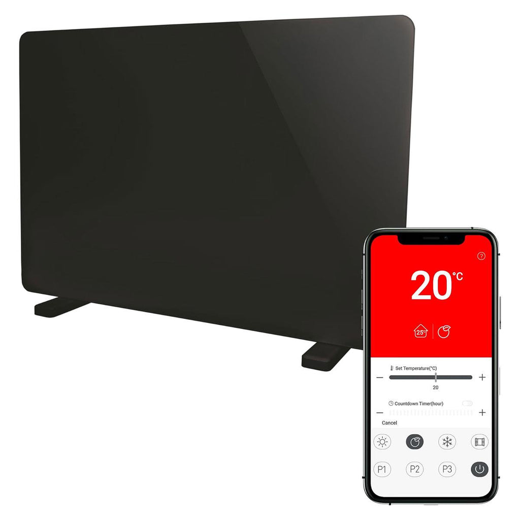 Igenix Smart Glass Panel Heater 2000W Black