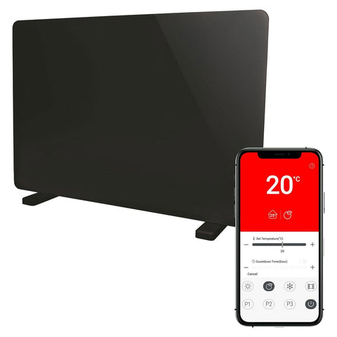 Igenix Smart Glass Panel Heater 2000W Black