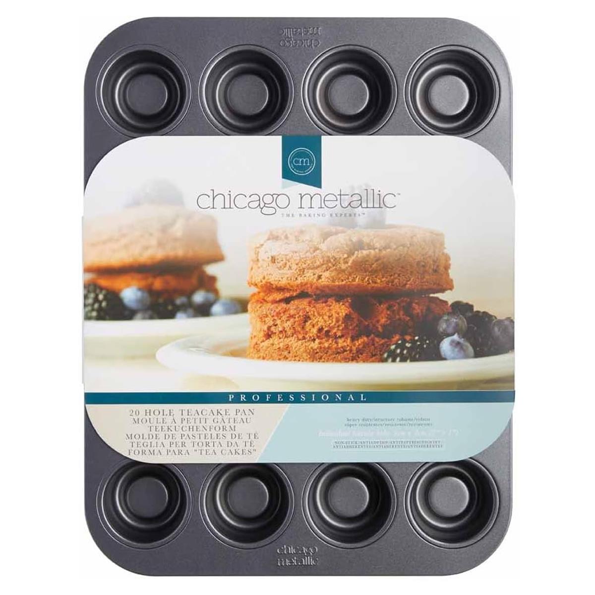 Chicago Metallic Professional Non Stick Fillable Mini Cupcake Tin Grey