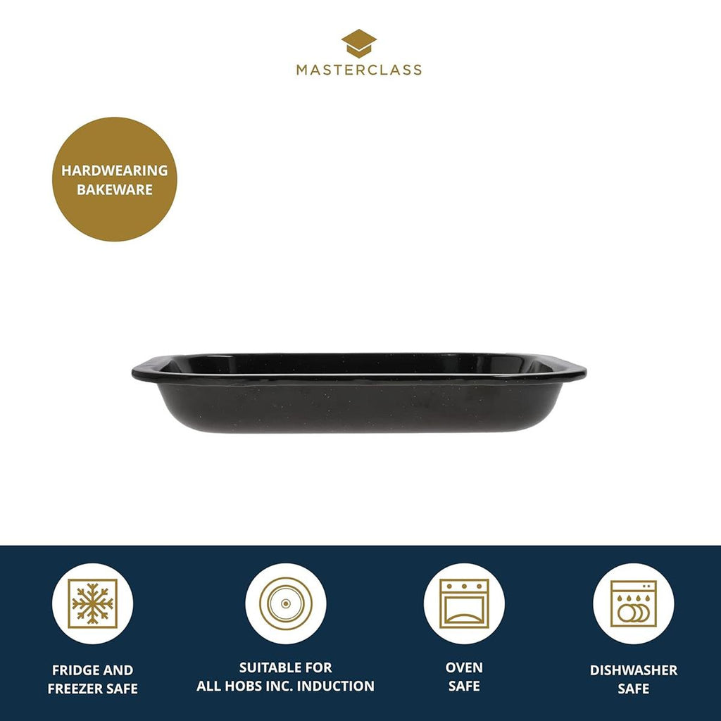 MasterClass Vitreous Enamel 27cm Roasting Tin Black
