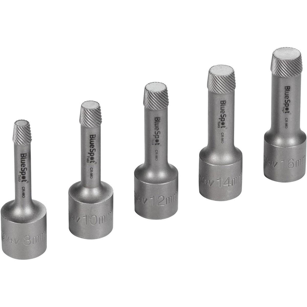 Blue Spot Tools 1/2 Inch Drive Tapered Spiral Screw & Nut Extractor Silver