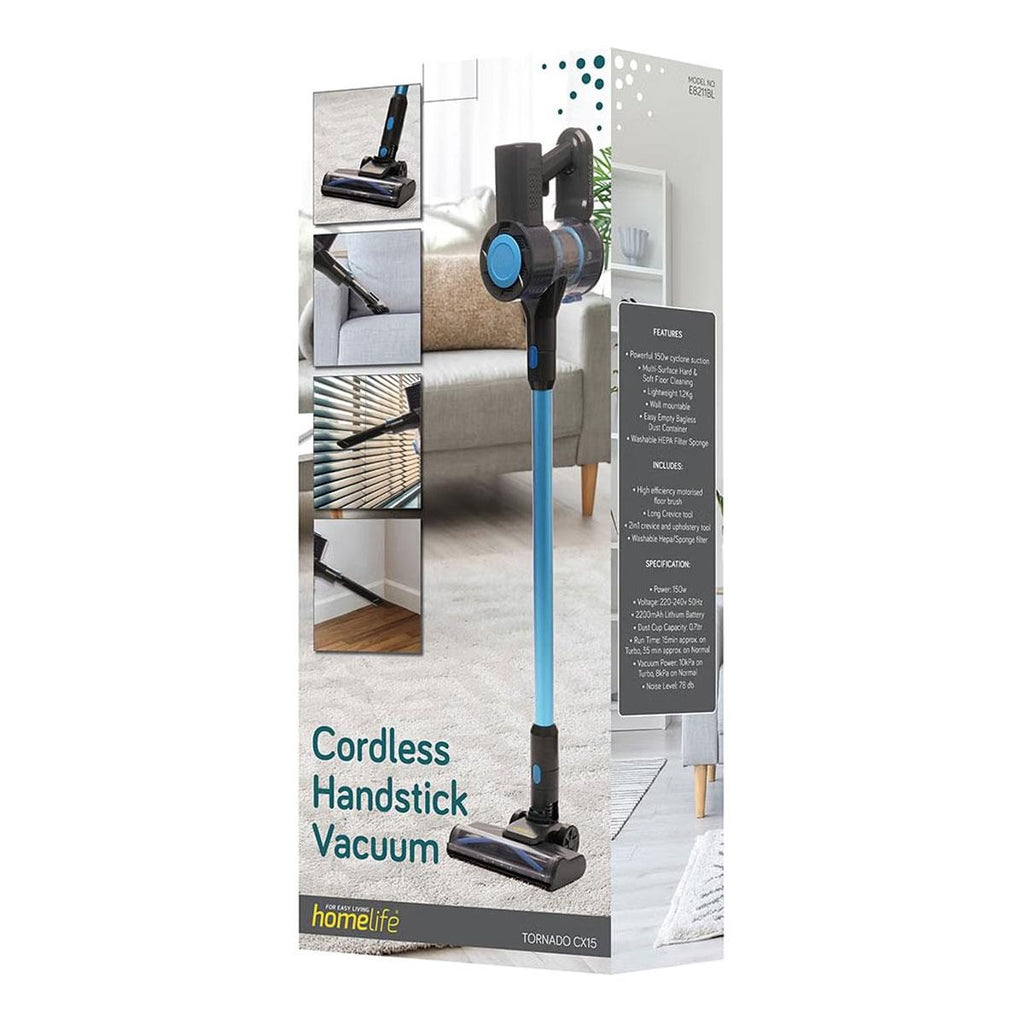 Lloytron HomeLife Tornado CX15 Cordless Cyclone Stick Vacuum Cleaner Blue