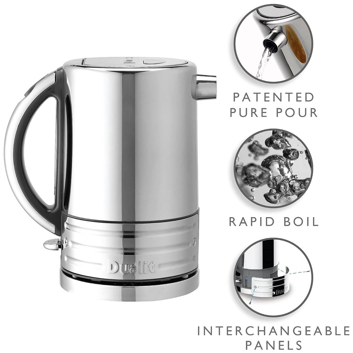 Dualit Architect Electric Kettle 1.5 Litre Silver/Grey Trim