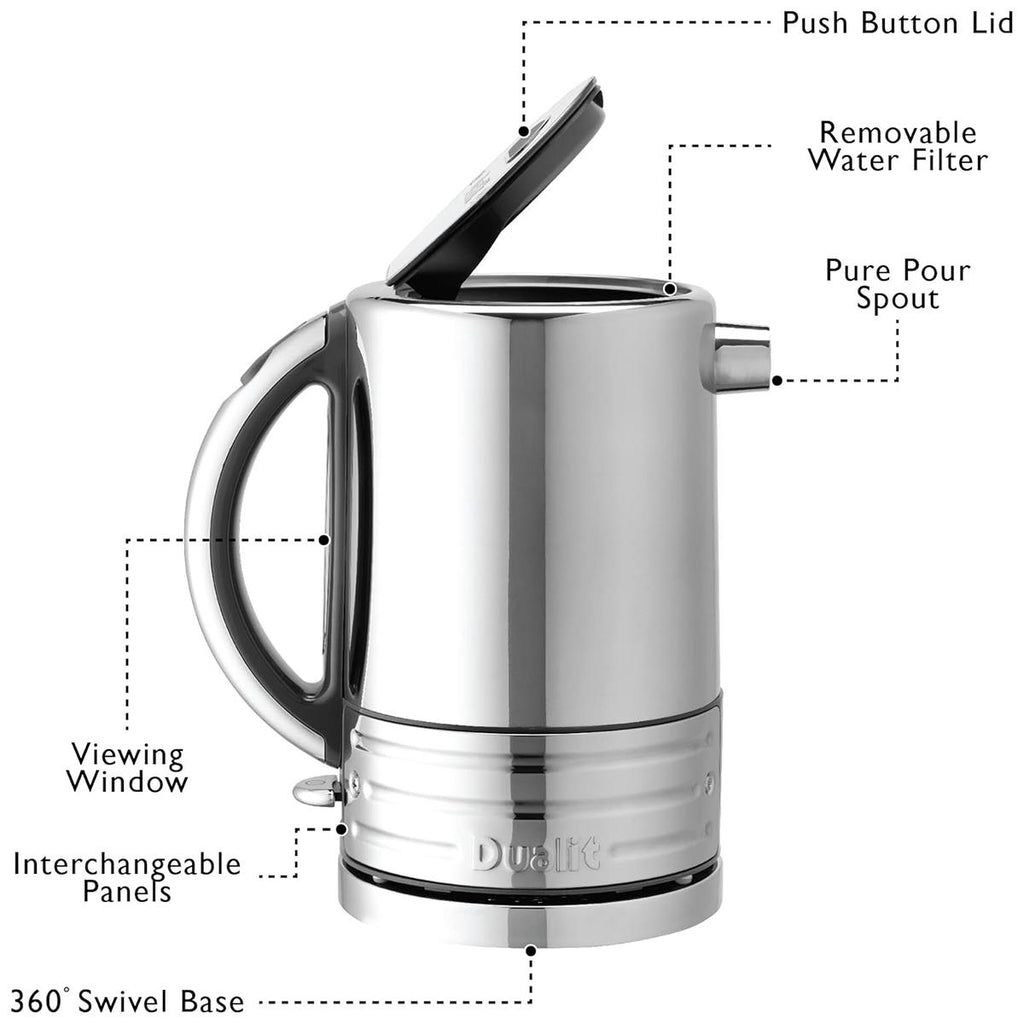 Dualit Architect Electric Kettle 1.5 Litre Silver/Grey Trim