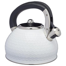 KitchenCraft Lovello Textured Whistling Stove Top Kettle 2.5L Ice White