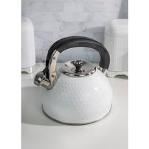KitchenCraft Lovello Textured Whistling Stove Top Kettle 2.5L Ice White