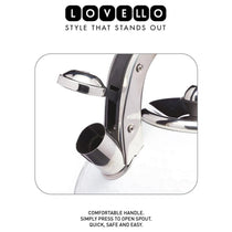 KitchenCraft Lovello Textured Whistling Stove Top Kettle 2.5L Ice White