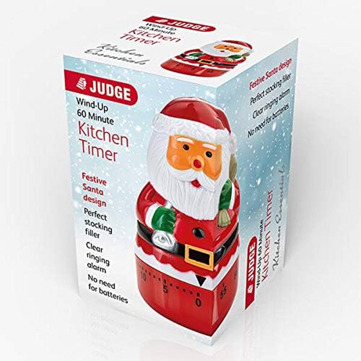 Judge Santa 60 Minute Wind-Up Kitchen Timer - Red