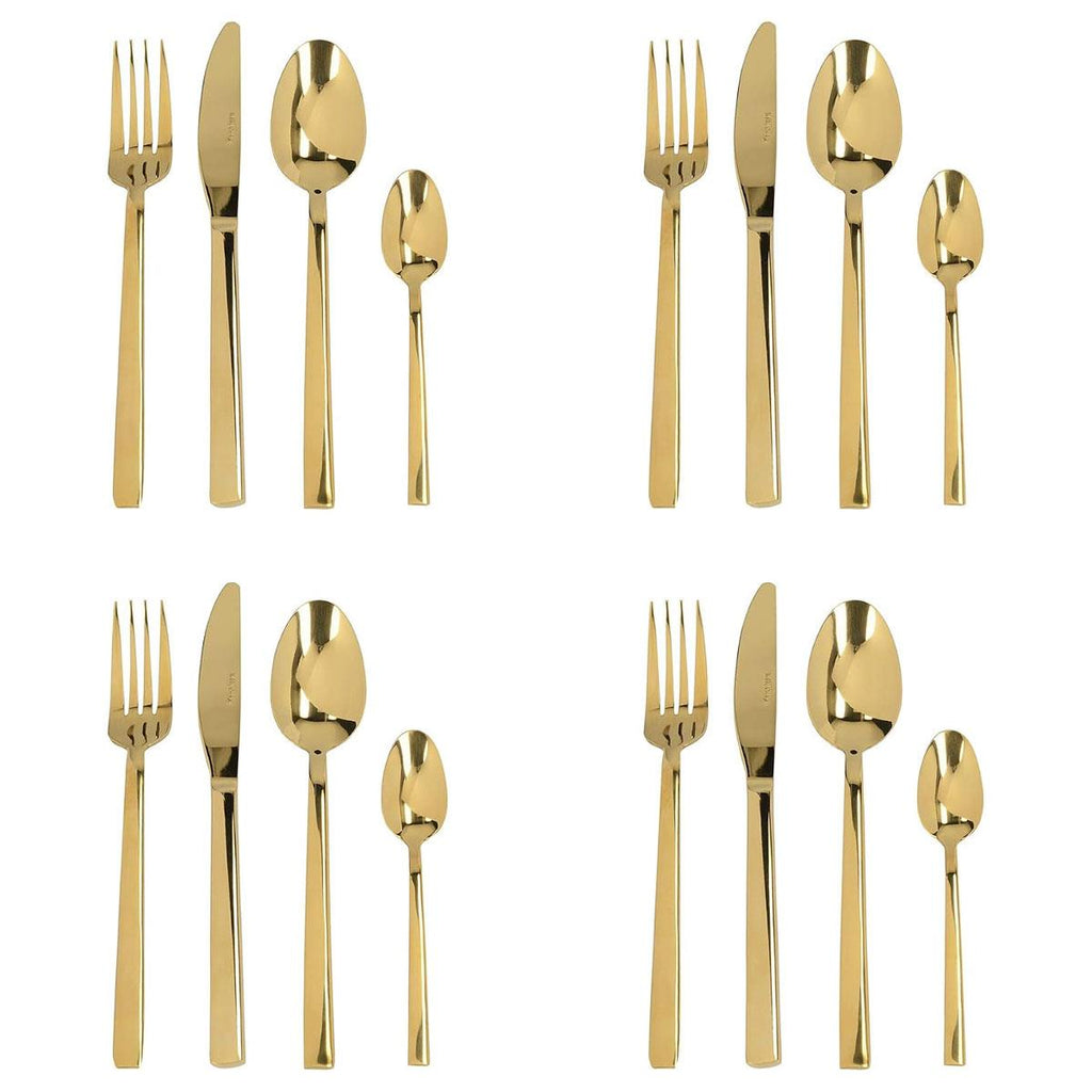 Mikasa Ciara Diseno Gold Cutlery Set - 16 Piece