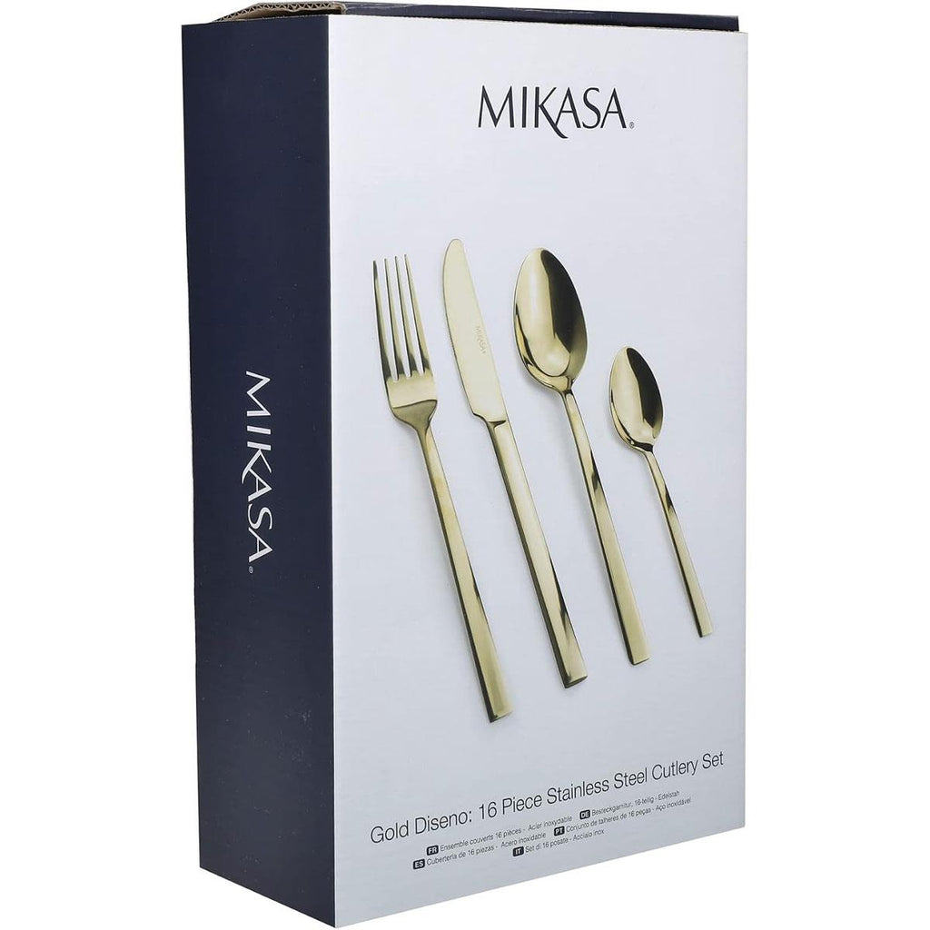 Mikasa Ciara Diseno Gold Cutlery Set - 16 Piece