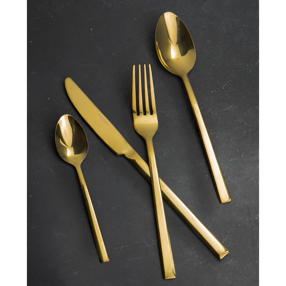 Mikasa Ciara Diseno Gold Cutlery Set - 16 Piece