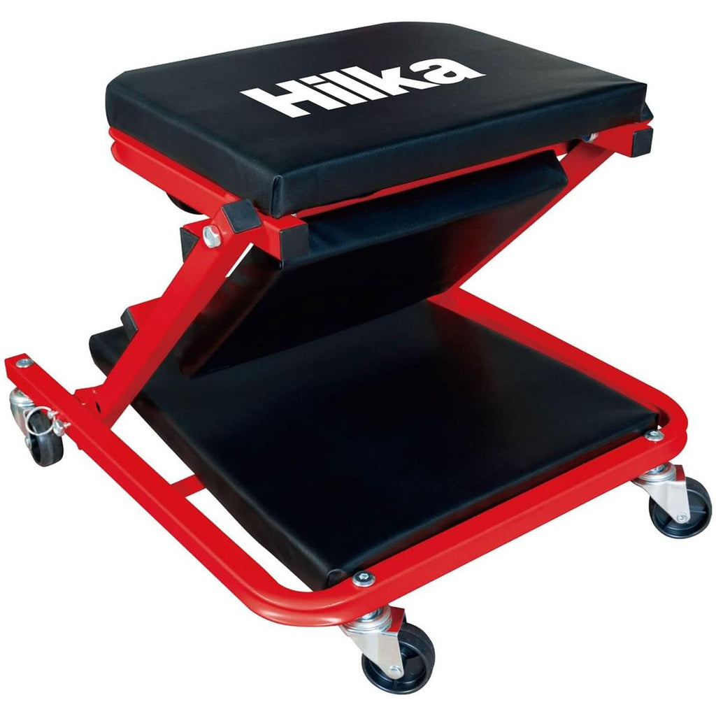 Hilka 2-in-1 Car Creeper & Mechanic Seat Rolling Red/Black