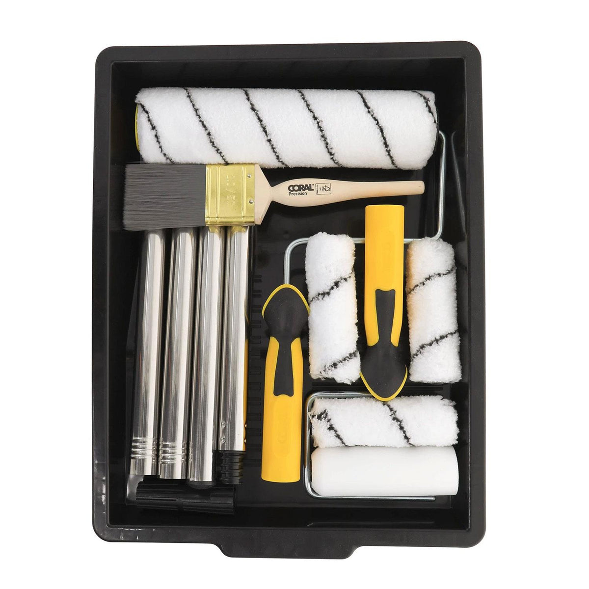 Coral Easy Coater Paint Roller Brush Set with Extension Pole 10 Piece Pack Set