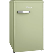 Swan Retro Under Counter Fridge Freezer 90L Green 77L Fridge 13L Freezer Glass Shelf Salad Drawer 3 Door Shelves