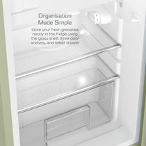 Swan Retro Under Counter Fridge Freezer 90L Green 77L Fridge 13L Freezer Glass Shelf Salad Drawer 3 Door Shelves