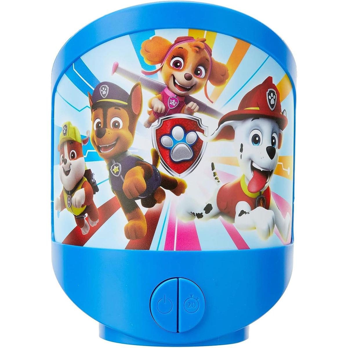 Lexibook Paw Patrol LED Night Light for Kids Tabletop or Wall-Mounted Lamp with 20-Minute Timer Blue