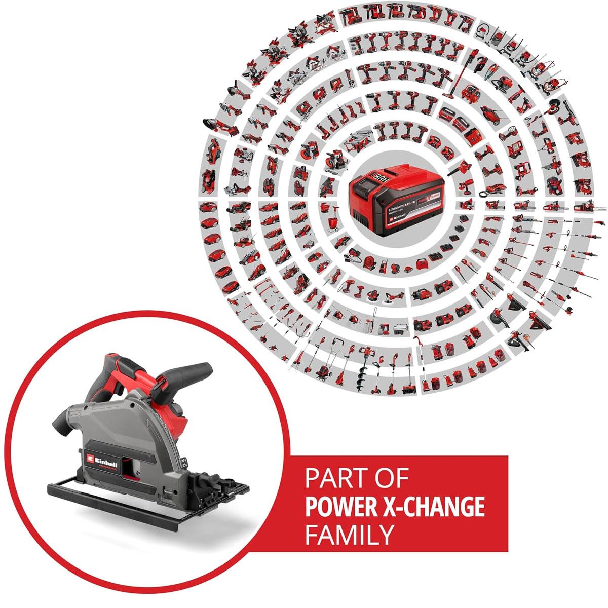 Einhell Professional Cordless Plunge Saw 18V Brushless 165mm Blade 56mm Cut Bare Unit