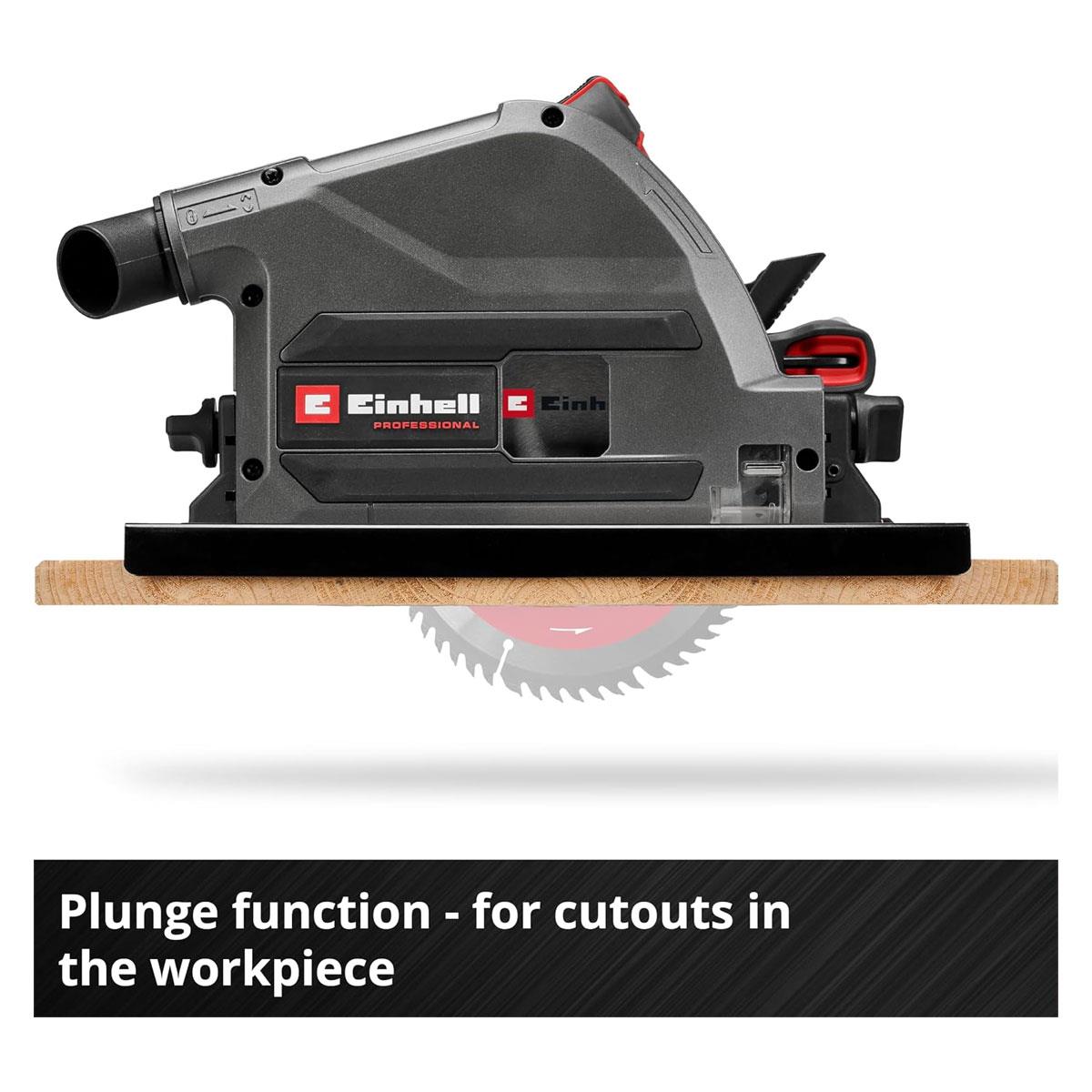 Einhell Professional Cordless Plunge Saw 18V Brushless 165mm Blade 56mm Cut Bare Unit
