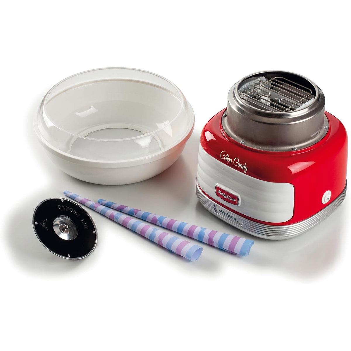 Ariete Party Time Candy Floss Maker 500W Red with Sugar Dispenser and 4 Cones 450W - Red
