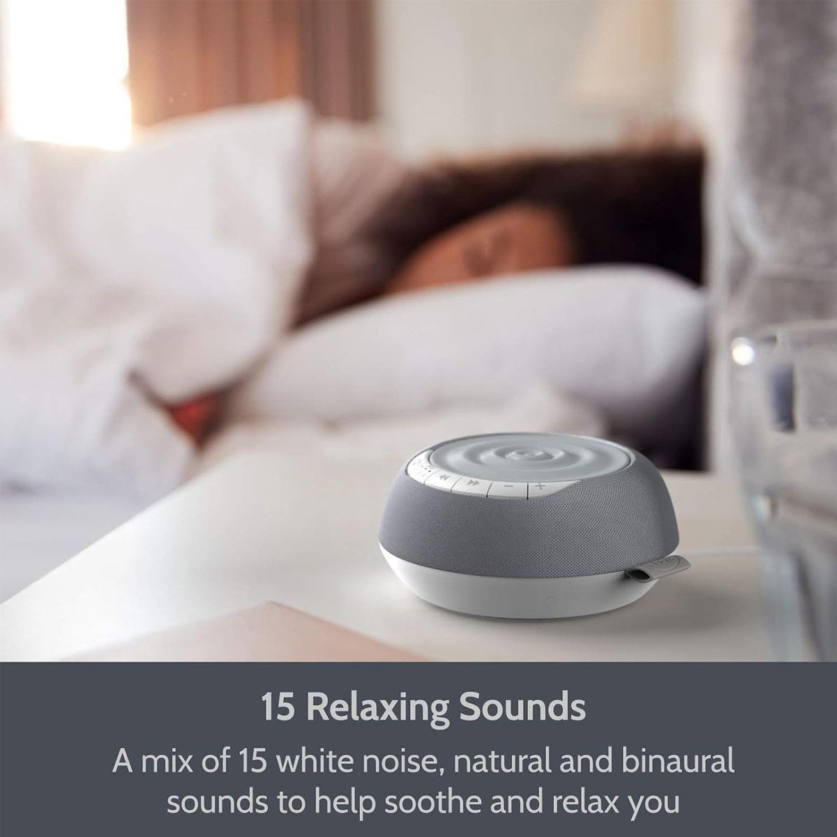 i-box Serene Portable White Noise Machine with Nightlight 15 Sounds 7-Colour RGB Light 2400mAh Rechargeable Battery - Grey