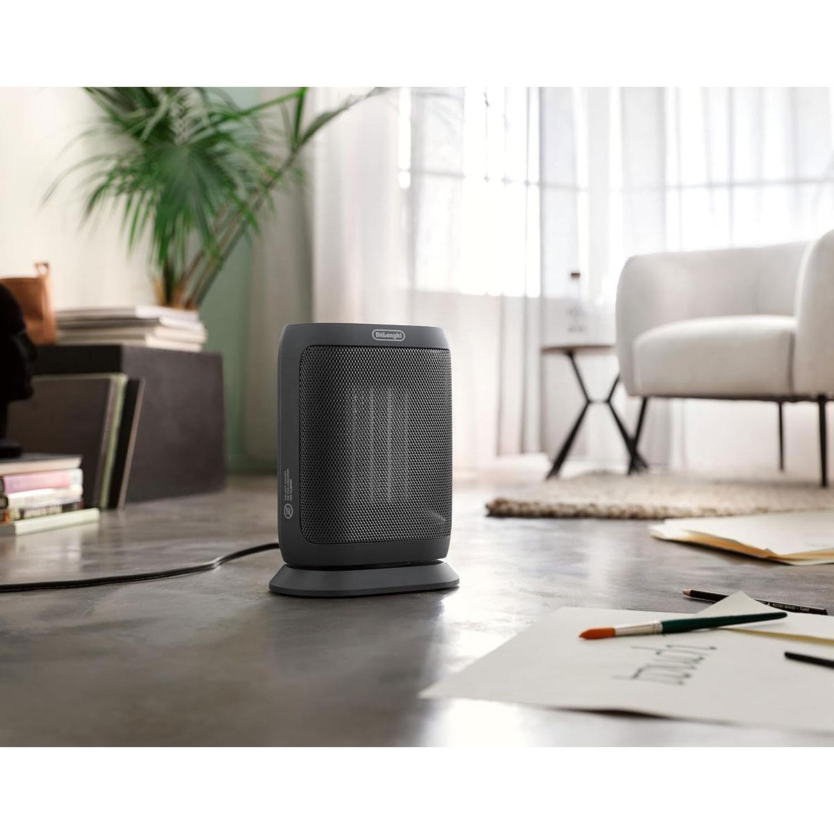 De'Longhi Capsule You&Me Ceramic Fan Heater 2000W Oscillating Remote Control Dark Grey