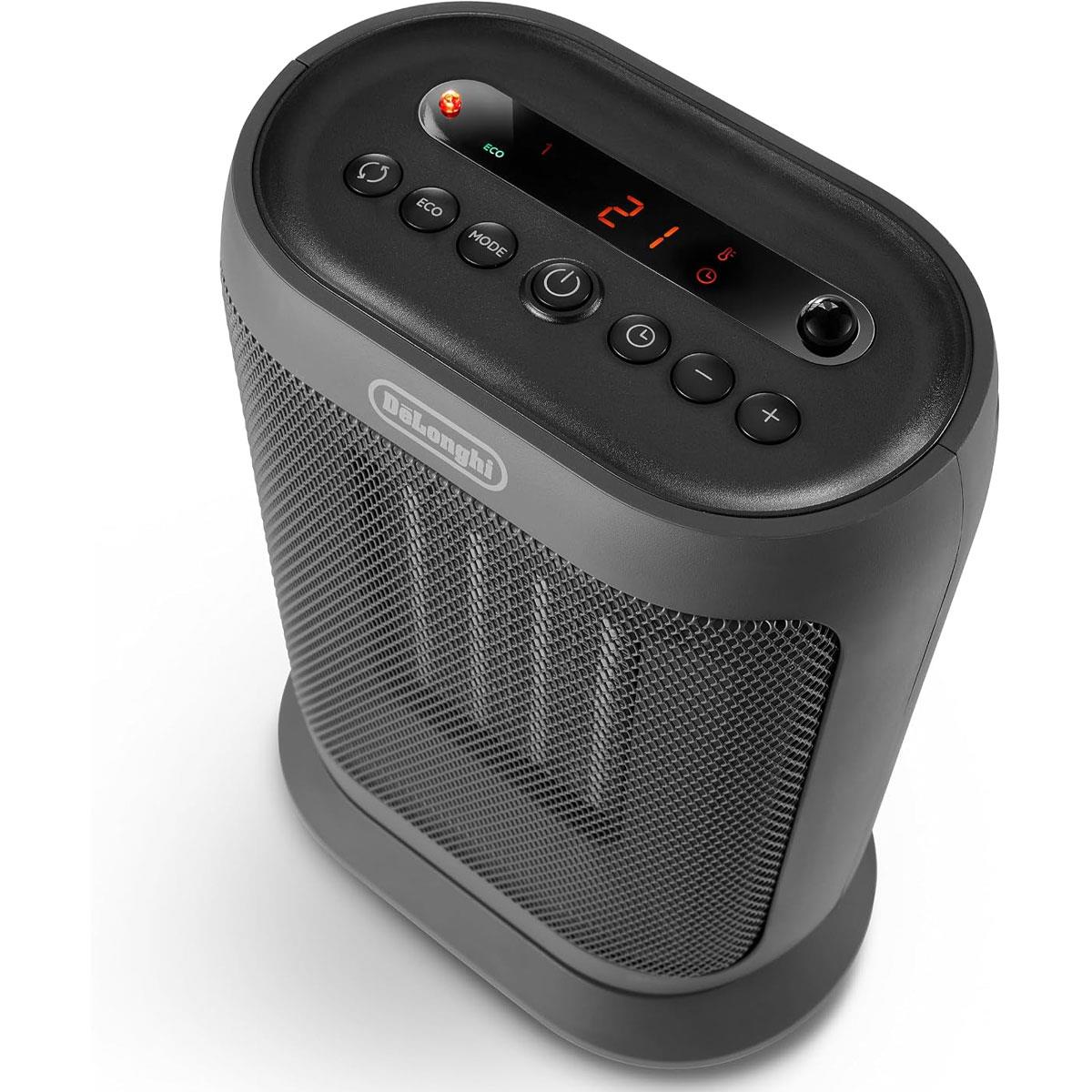 De'Longhi Capsule You&Me Ceramic Fan Heater 2000W Oscillating Remote Control Dark Grey