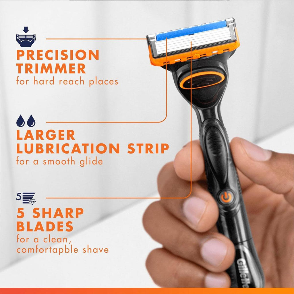 Gillette Fusion5 Power Men's Razor Blade Refills 5 Anti-Friction Blades Precision Trimmer Pack of 4