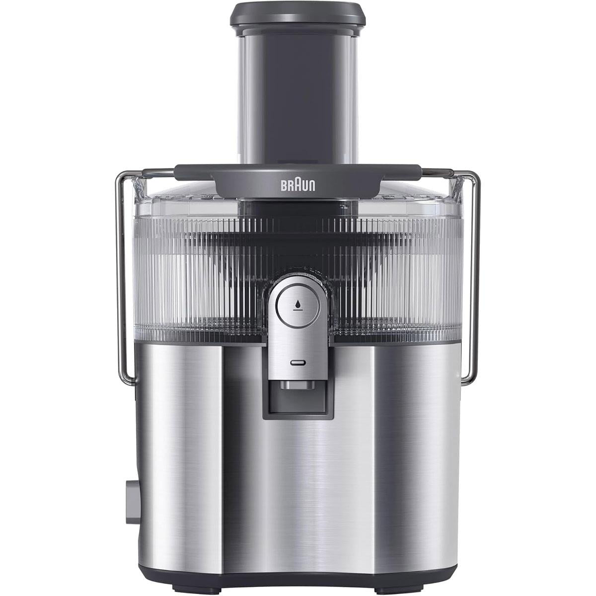 Braun MultiJuice 7 Electric Juicer 1000W ColdXtract Technology 75mm Feed Tube 2L Pulp Container Grey