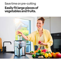 Braun MultiJuice 7 Electric Juicer 1000W ColdXtract Technology 75mm Feed Tube 2L Pulp Container Grey