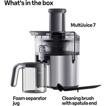 Braun MultiJuice 7 Electric Juicer 1000W ColdXtract Technology 75mm Feed Tube 2L Pulp Container Grey