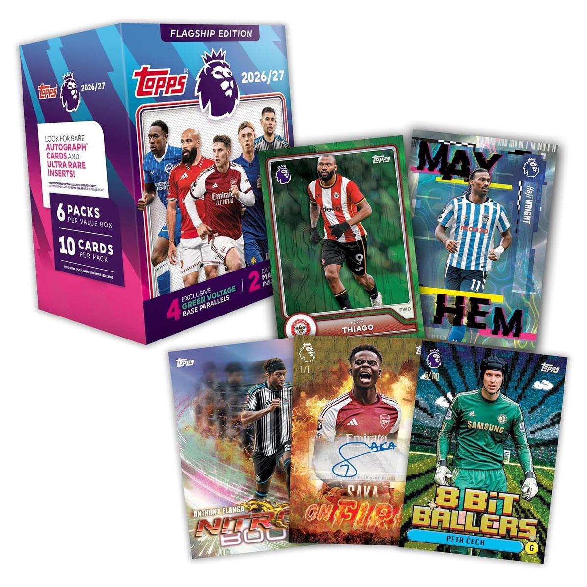 Topps Flagship Premier League 2026/27 Trading Cards Value Box 60-Card Pack