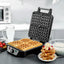 Geepas 4 Slice Belgian Waffle Maker Silver And Black