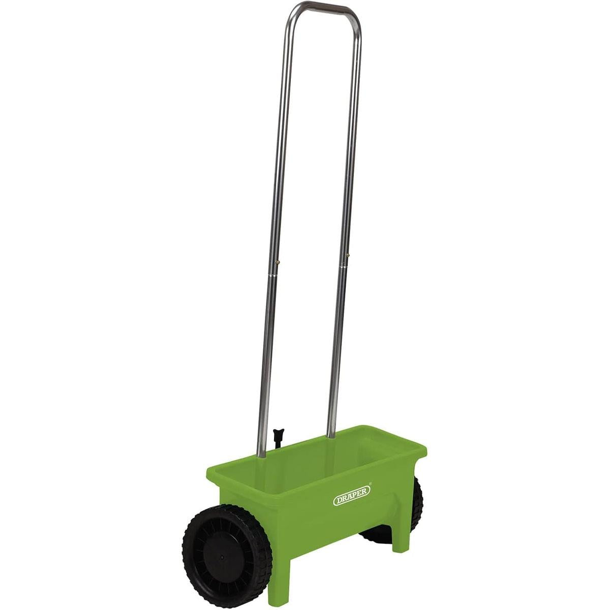 Draper Rotary Seed Spreader 12L Capacity Adjustable Spread Rate Polypropylene Hopper Aluminium Frame Green