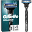 Gillette Mach3 Men's Manual Razor with 3-Blade Cartridge and Lubricating Strip 1 Handle 1 Blade Black