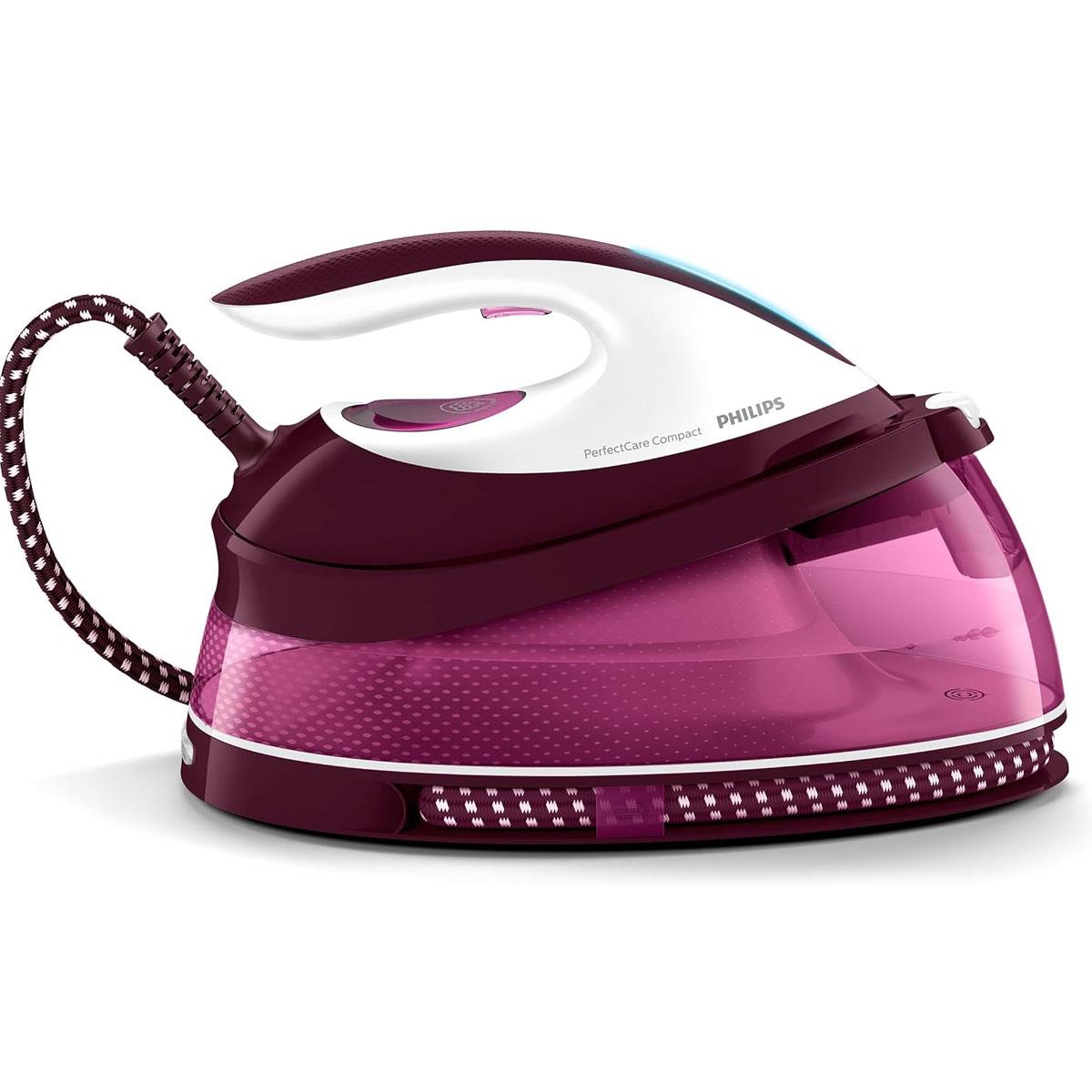 Philips Perfect Care Compact Steam Generator Iron Burgundy/White