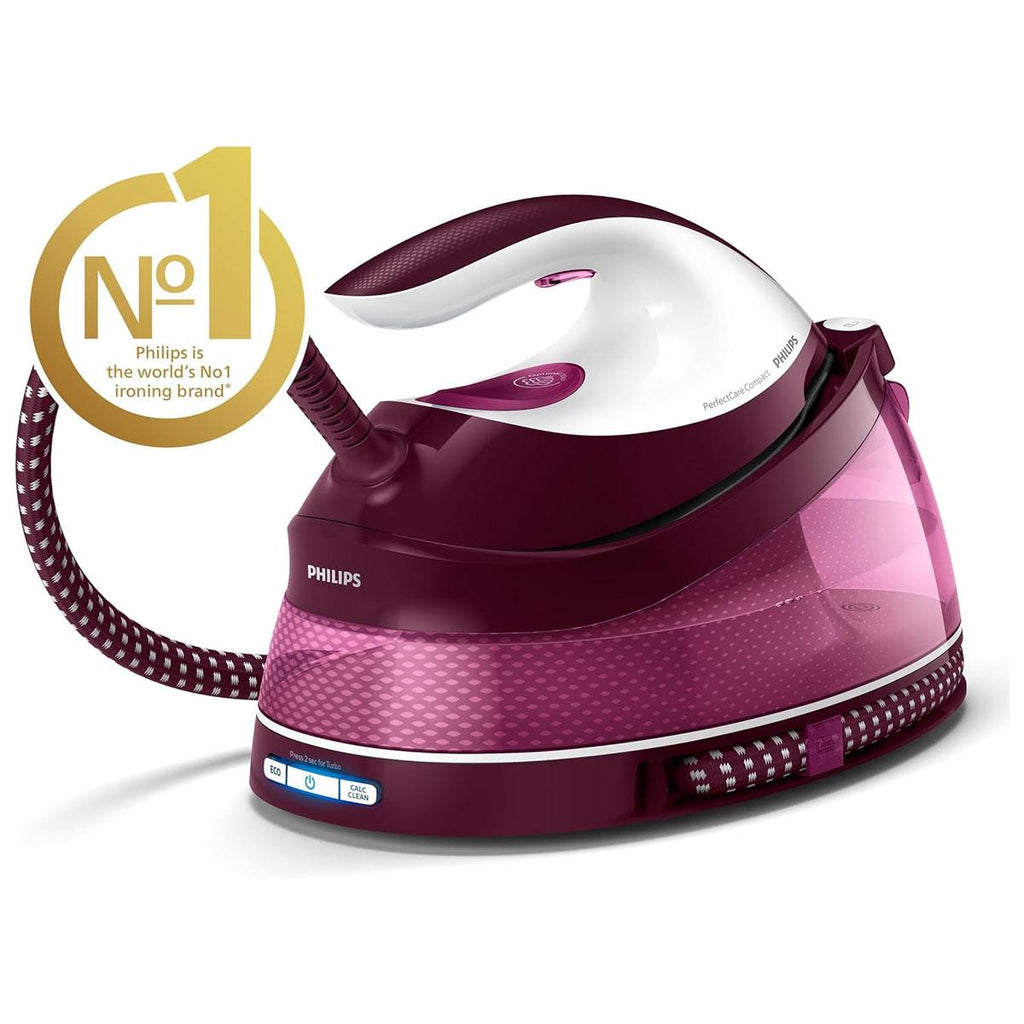 Philips Perfect Care Compact Steam Generator Iron Burgundy/White