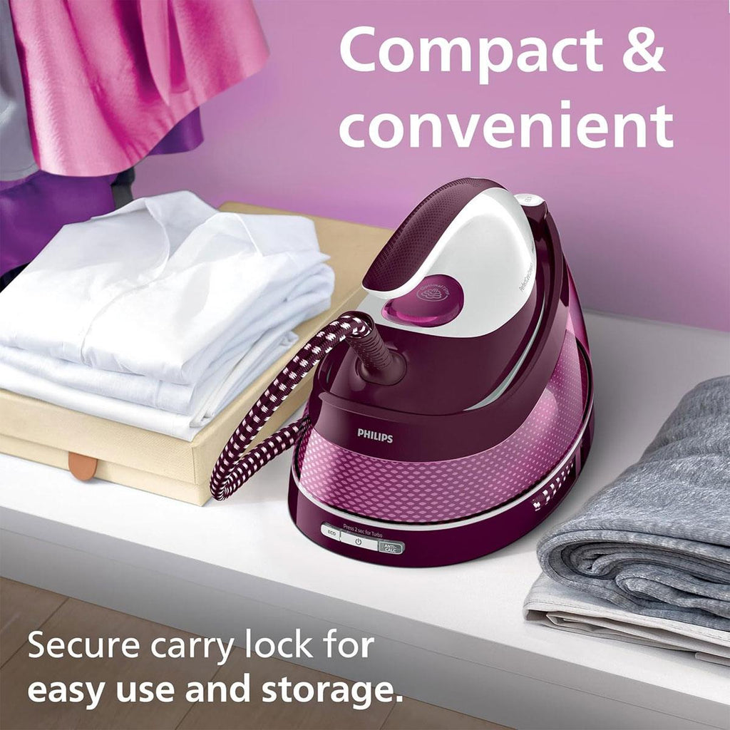 Philips Perfect Care Compact Steam Generator Iron Burgundy/White