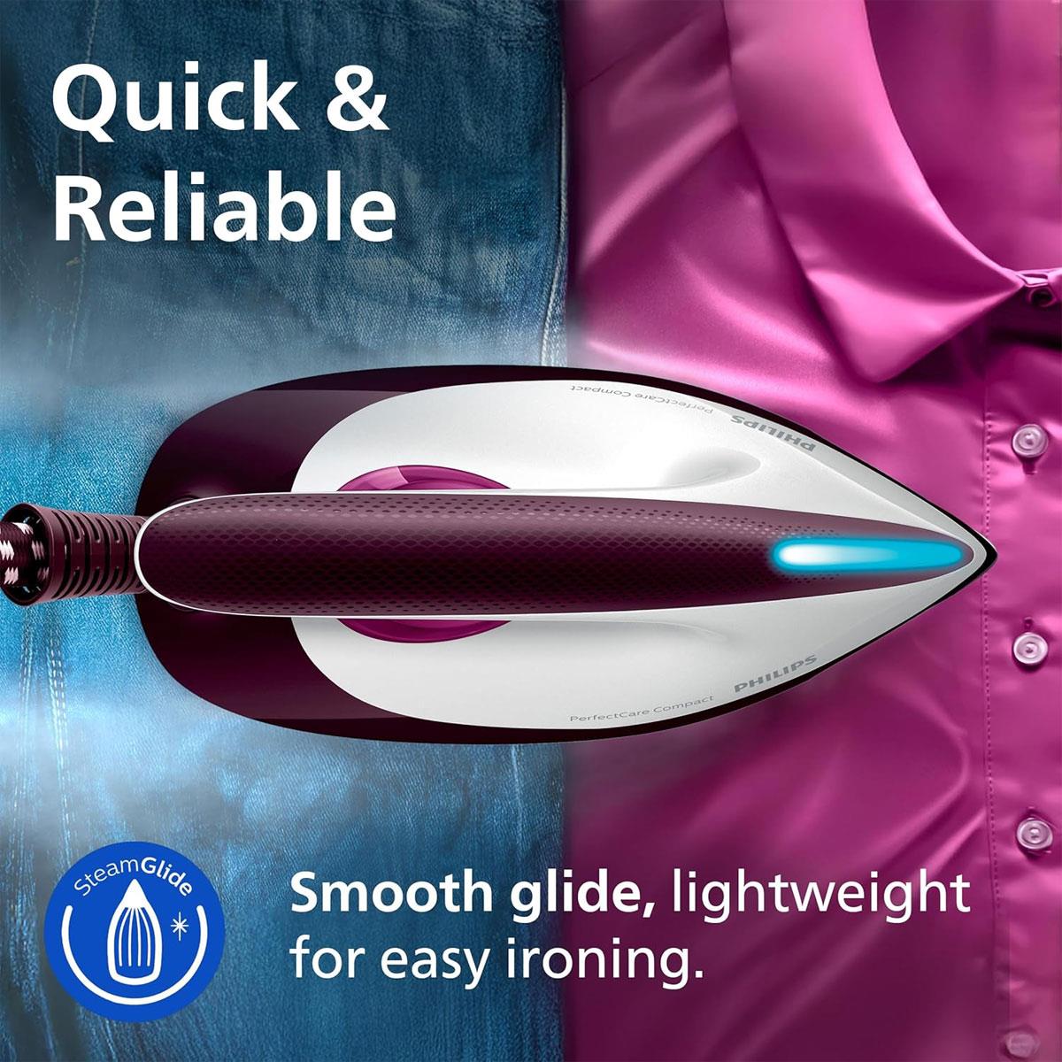 Philips Perfect Care Compact Steam Generator Iron Burgundy/White