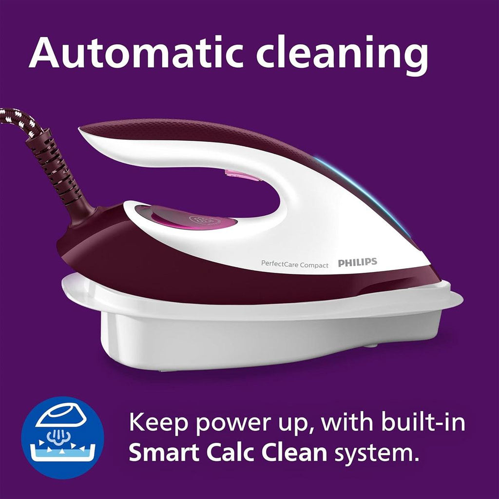 Philips Perfect Care Compact Steam Generator Iron Burgundy/White
