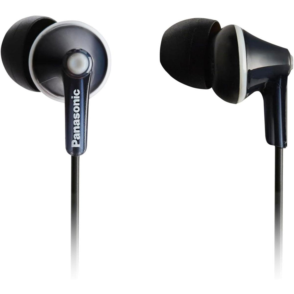 Panasonic Wired In-Ear Earphones 9mm Dynamic Drivers 3.5mm Jack 1.1m Cable Black