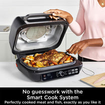 Ninja Foodi MAX Pro Health Grill Flat Plate and Air Fryer 2460W 3.8L 7 Cooking Functions Black/Silver