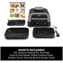 Ninja Foodi 6-in-1 MAX Indoor Grill and Air Fryer 3.8L 1760W Smart Cook Probe Grey/Silver