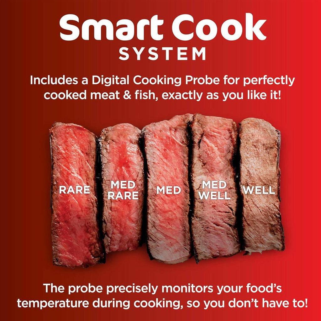 Ninja Foodi 6-in-1 MAX Indoor Grill and Air Fryer 3.8L 1760W Smart Cook Probe Grey/Silver